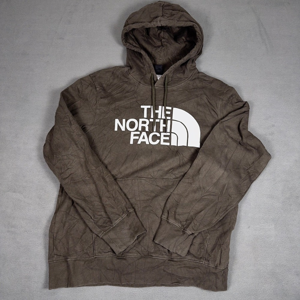 The North Face Mens Brown Circular Design Logo Hoodie Sweatshirt Large NF0A7UHS